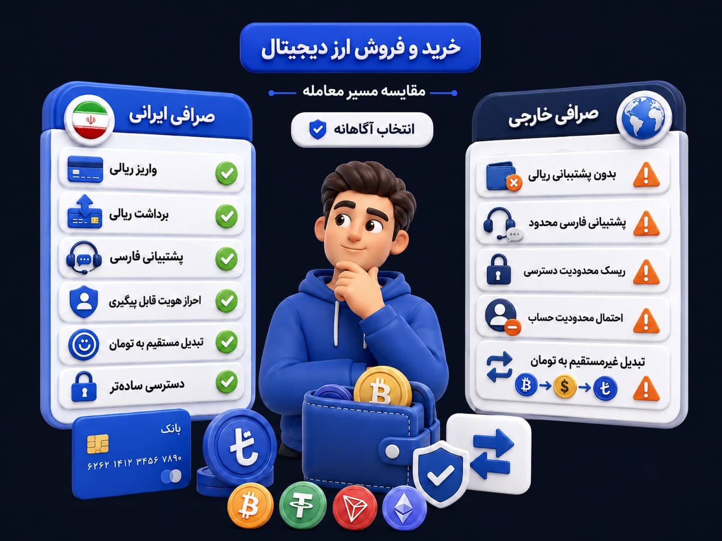 مقایسه صرافی ایرانی و خارجی ارز دیجیتال مقایسه صرافی ارز دیجیتال ایرانی و خارجی برای خرید و فروش ارز دیجیتال