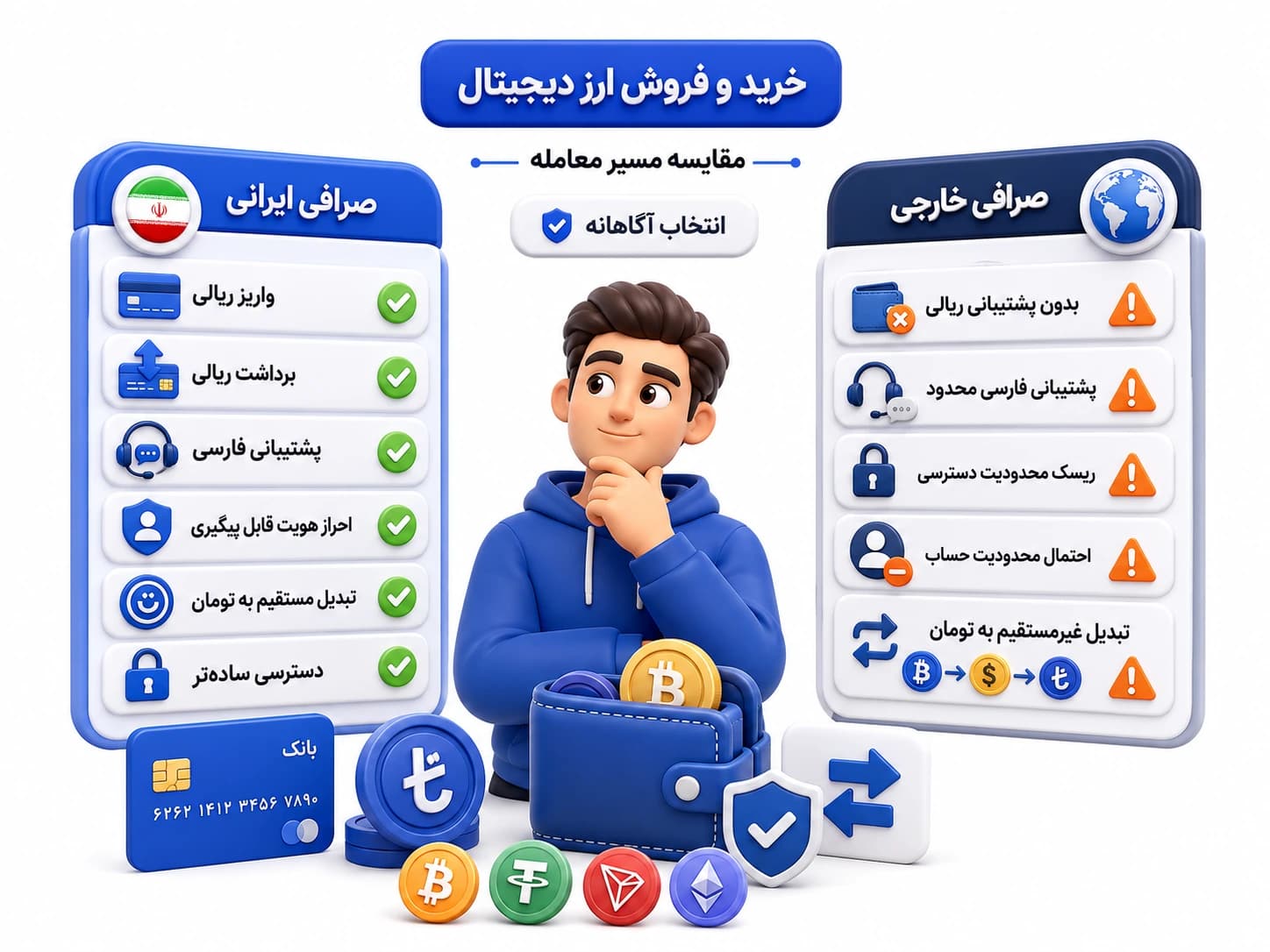 مقایسه صرافی ایرانی و خارجی ارز دیجیتال مقایسه صرافی ارز دیجیتال ایرانی و خارجی برای خرید و فروش ارز دیجیتال